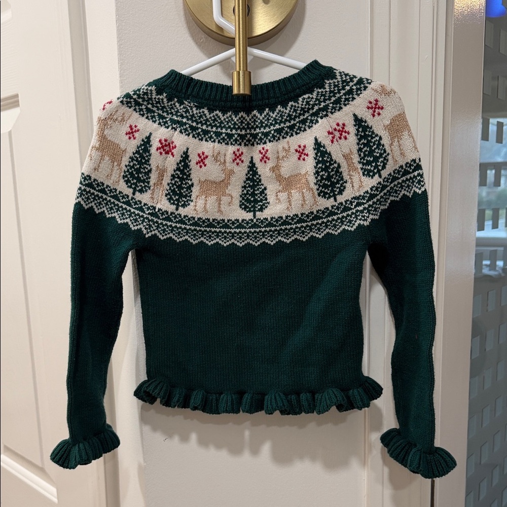 Tahari Holiday Sweater with Reindeer and Trees